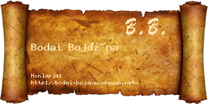 Bodai Bojána névjegykártya
